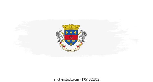Brush Painted National Flag Saint Barthelemy Stock Vector (Royalty Free ...