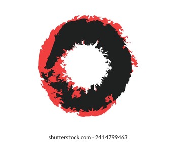 Brush painted red circle vector