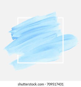 Brush painted textured watercolor art abstract background vector illustration. Acrylic stroke poster over square frame. Perfect design for headline, logo and sale banner. 