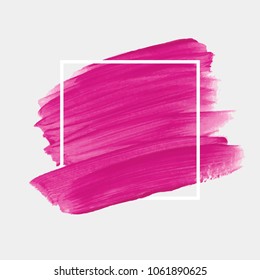 Brush painted watercolor abstract background design illustration vector over square frame. Perfect painted design for headline, logo and sale banner. 