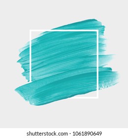Brush painted watercolor abstract background design illustration vector over square frame. Perfect painted design for headline, logo and sale banner. 