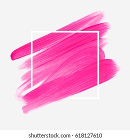 Brush painted watercolor abstract background design illustration vector over square frame. Perfect acrylic design for headline, logo and sale banner. 