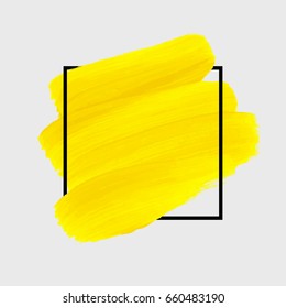 Brush painted watercolor abstract background design illustration vector over square frame. Perfect creative design for headline, logo and sale banner. 