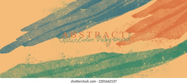 Brush painted watercolor background. Wallpaper design vintage color. Vector illustration for prints, cover background, wall art and invitation cards