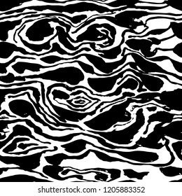 Brush painted zebra seamless pattern. Black and white stripes grunge background.