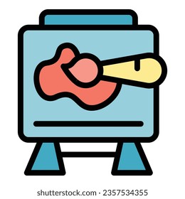 Brush painter icon outline vector. Art studio. Craft pencil color flat