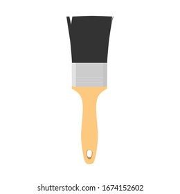 Pincel para trabajos de pintura y construcción vectorial aislado en fondo blanco