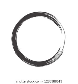 Brush Painting Enso Zen Circle Vector Illustration