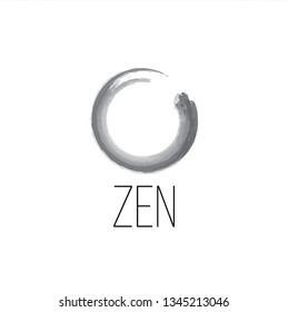Brush Painting -  Enso Zen Circle Vector Zen logo - Vector