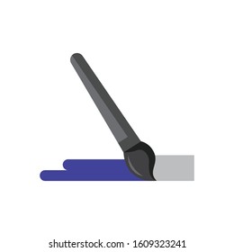 Brush Painting Flat Vector Illustration, School and Education Icon Theme