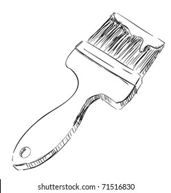 Brush painting icon sketch vector illustration