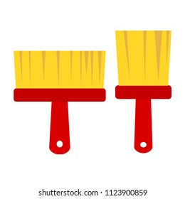 Brush for painting, with a red handle, vector illustration. EPS 10.