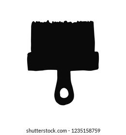 brush for painting silhouette vector icon. isolated object.