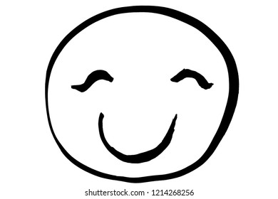 Brush painting Smiling face