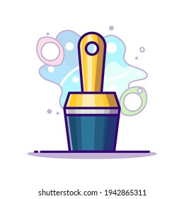 Brush Painting Vector Cartoon Illustration. Labour day Icon Concept White Isolated. Flat Cartoon Style Suitable for Web Landing Page, Banner, Sticker, and Background