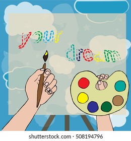 Brush with a palette
