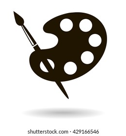 brush and palette black icon