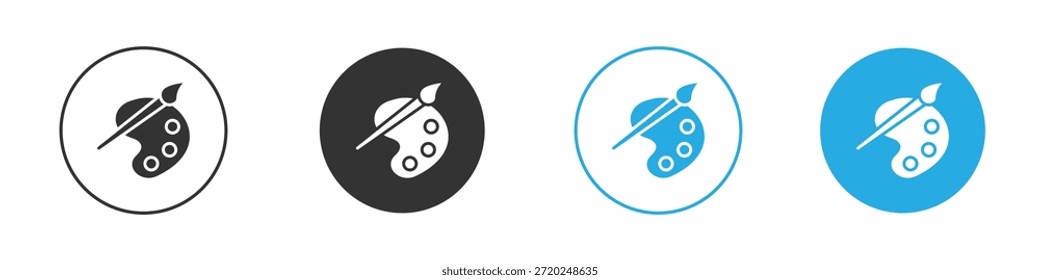 Brush and Palette icon for app and web design. Simple element illustration.