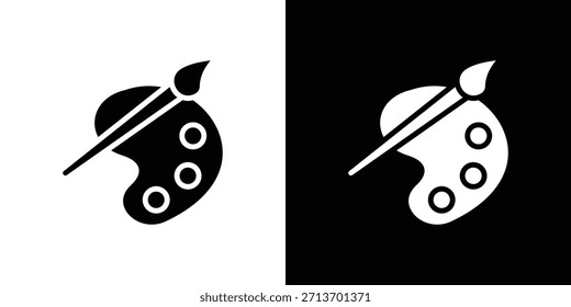 Brush and Palette icon design vector collection. flat icons.