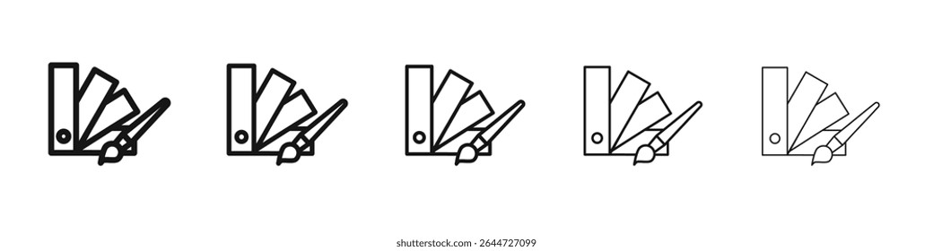 Brush and Palette icon flat illustration set logo