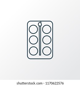 Brush with palette icon line symbol. Premium quality isolated artist element in trendy style.