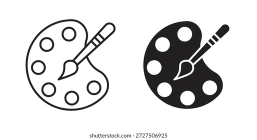 Ícone Pincel e Paleta em tendência plana simples design gráfico moderno elemento de logotipo abstrato