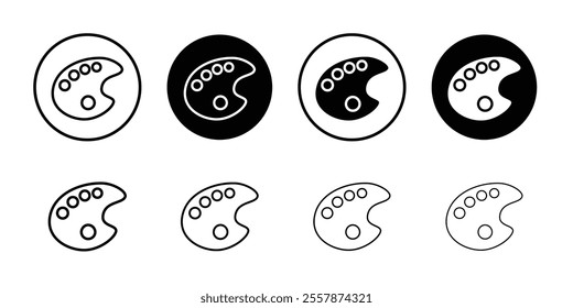 Brush and Palette icon Thin line vector illustration set