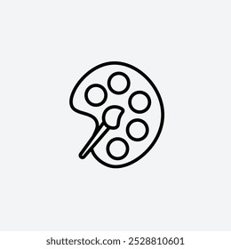 Brush and Palette icon in tree different line stroke sizes.
