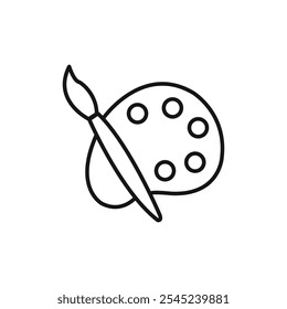 Colección de conjunto de Vectores de icono de pincel y paleta para Web