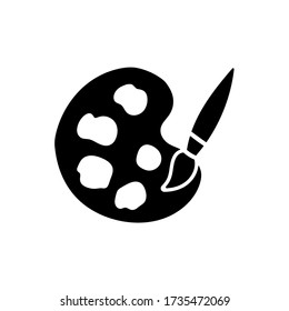Brush with palette. Vector palette icon. Paint brush with palette.