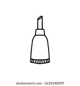 Brush, parfum, spray cologne. Outline black color makeup doodles design