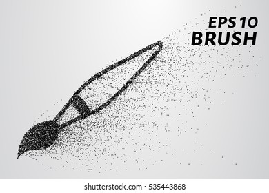 Brush particles. The brush consists of circles and points. Vector illustration.