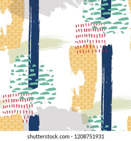 Brush pattern background. Painting brush stroke vector.