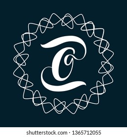 Brush pen calligraphy monogram design - letter O