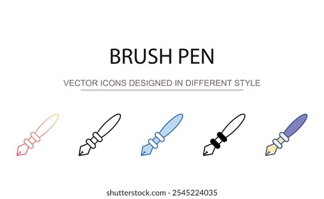 Brush Pen icon design with white background stock illustration