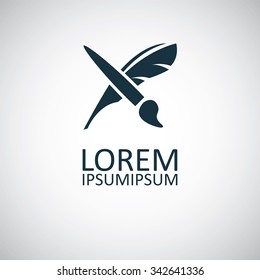 brush pen icon, on white background