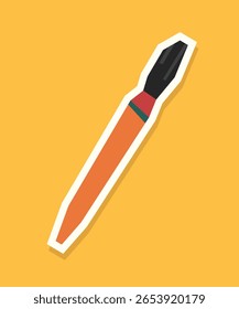 Brush Pen Sticker with Flat Soft Color Palette in Cutout Style