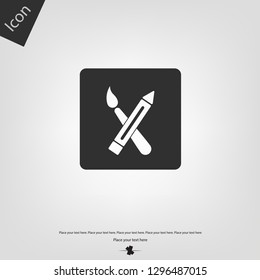 Brush and pencil icon