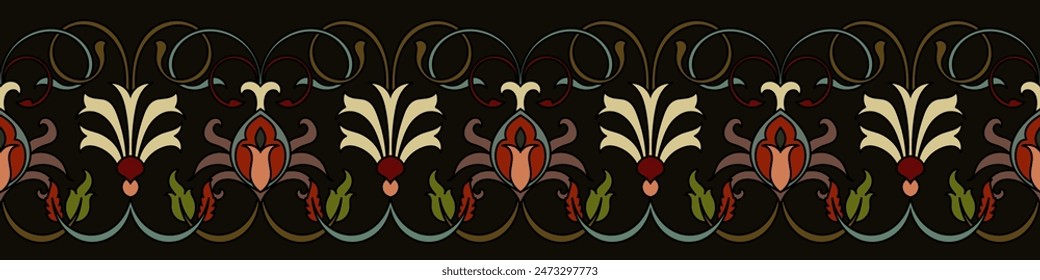 Brush Persian carpet border design Components of a carpet with a seamless fabric pattern, dark color, rug