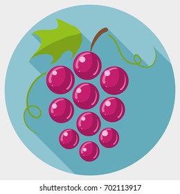 Brush of the pink grape icon