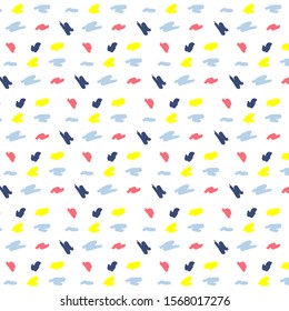Brush Play Pattern. White vector background made with hand drawn brush strokes.