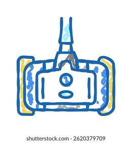 Vector de boceto de icono de doodle de piscina de cepillo. signo de piscina de cepillo. ilustración de símbolo aislado