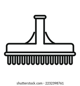 Brush pool icon outline vector. Cleaning swimming. Service net