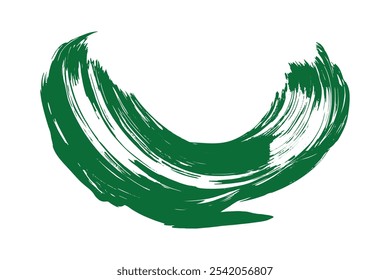 brush print with green paint on a white background