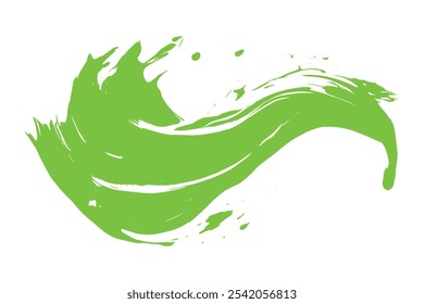 brush print with green paint on a white background