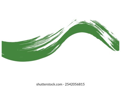 brush print with green paint on a white background