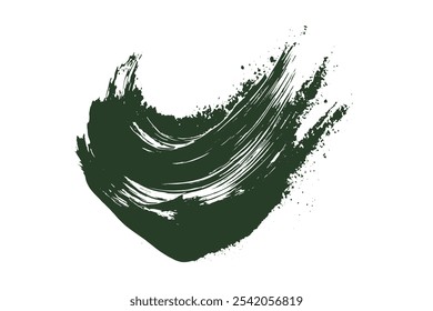 brush print with green paint on a white background