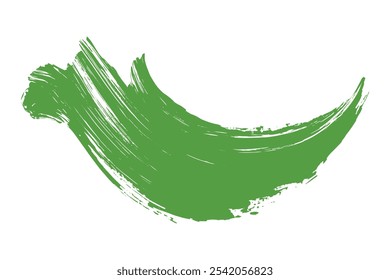 brush print with green paint on a white background