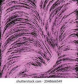 Brush purple vector doodle background with leaves. Colorful abstract illustration with leaves in doodle style.