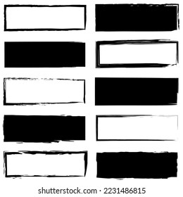 Bürstenrechtecke für dekoratives Design. Geometrische Form. Vektorgrafik. Stockbild.